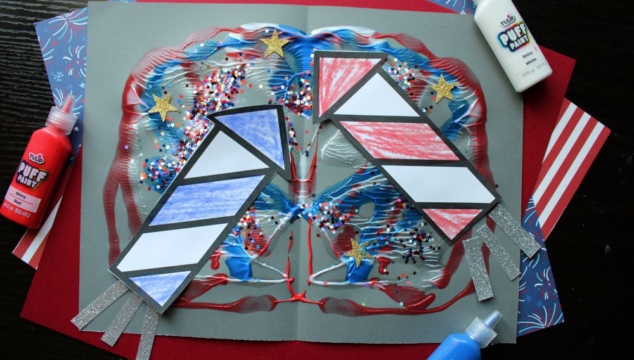 Paint Splat Firework Craft for Kids – Fun 4th of July Idea!