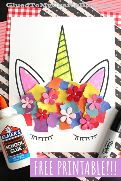 Torn Paper Unicorn Hair Craft Idea For Kids