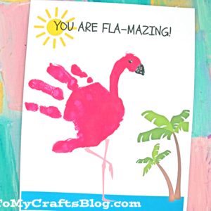 FLA-MAZING - Handprint Flamingo Keepsake Printable