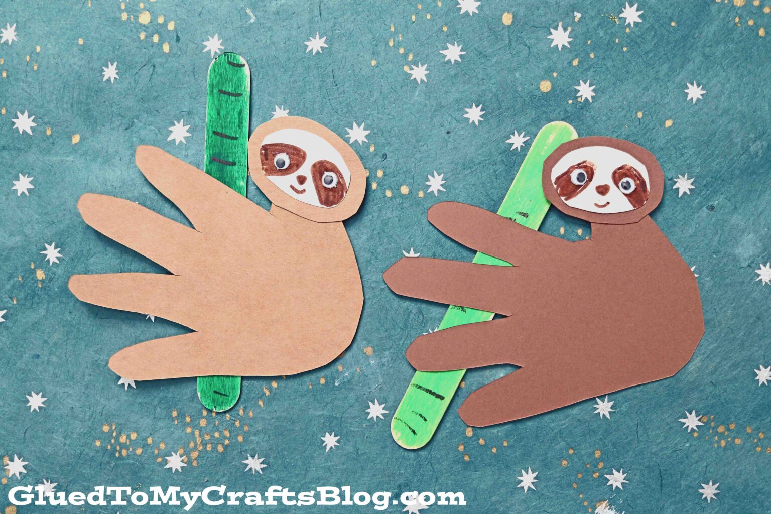 Paper Sloth on Popsicle Stick Bamboo