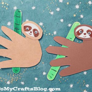 Paper Sloth on Popsicle Stick Bamboo - Kid Craft Idea
