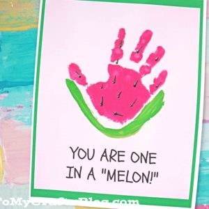 One In A Melon - Handprint Watermelon Keepsake