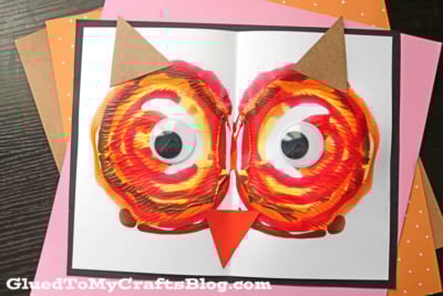 Paint Splat Owl Face On Paper