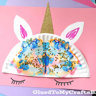 Paper Plate and Paint Splat Unicorn Hair - Kid Craft Idea