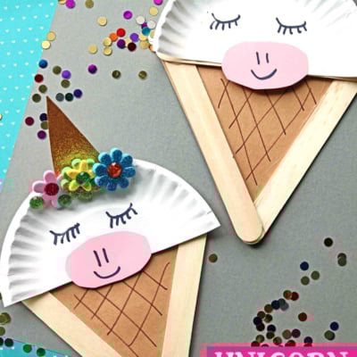 Popsicle Stick Unicorn Ice Cream Cone - Kid Craft