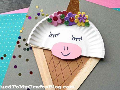 Popsicle Stick Unicorn Ice Cream Cone - Kid Craft