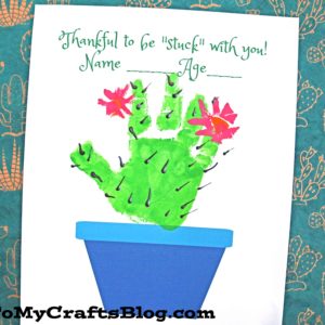 Stuck With You - Handprint Cactus Plant Printable