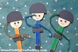 Popsicle Stick Soldier Puppet - Military Kid Craft