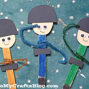 Popsicle Stick Soldier Puppet - Military Kid Craft