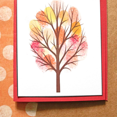 Beautiful Thumbprint Fall Tree Cards