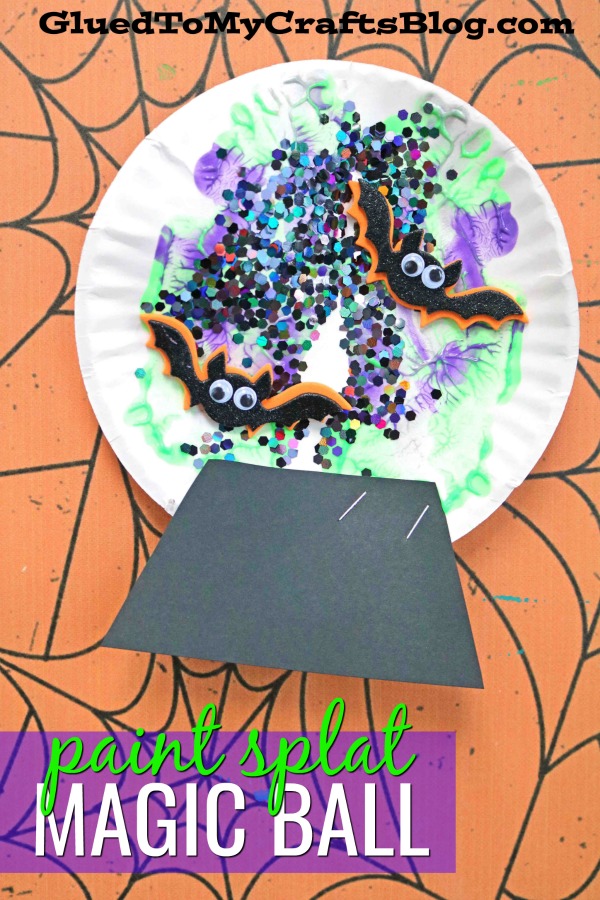Paper Plate & Paint Splat Witch's Magic Ball - Kid Craft