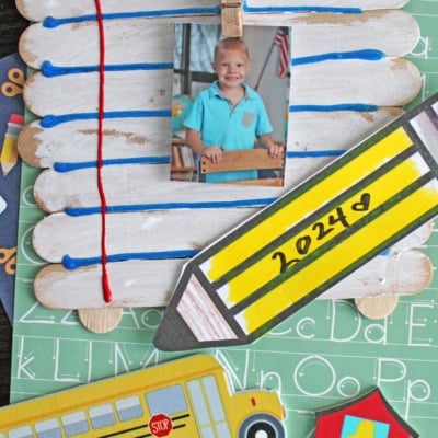 Popsicle Stick Notebook Paper Back to School Picture Frame