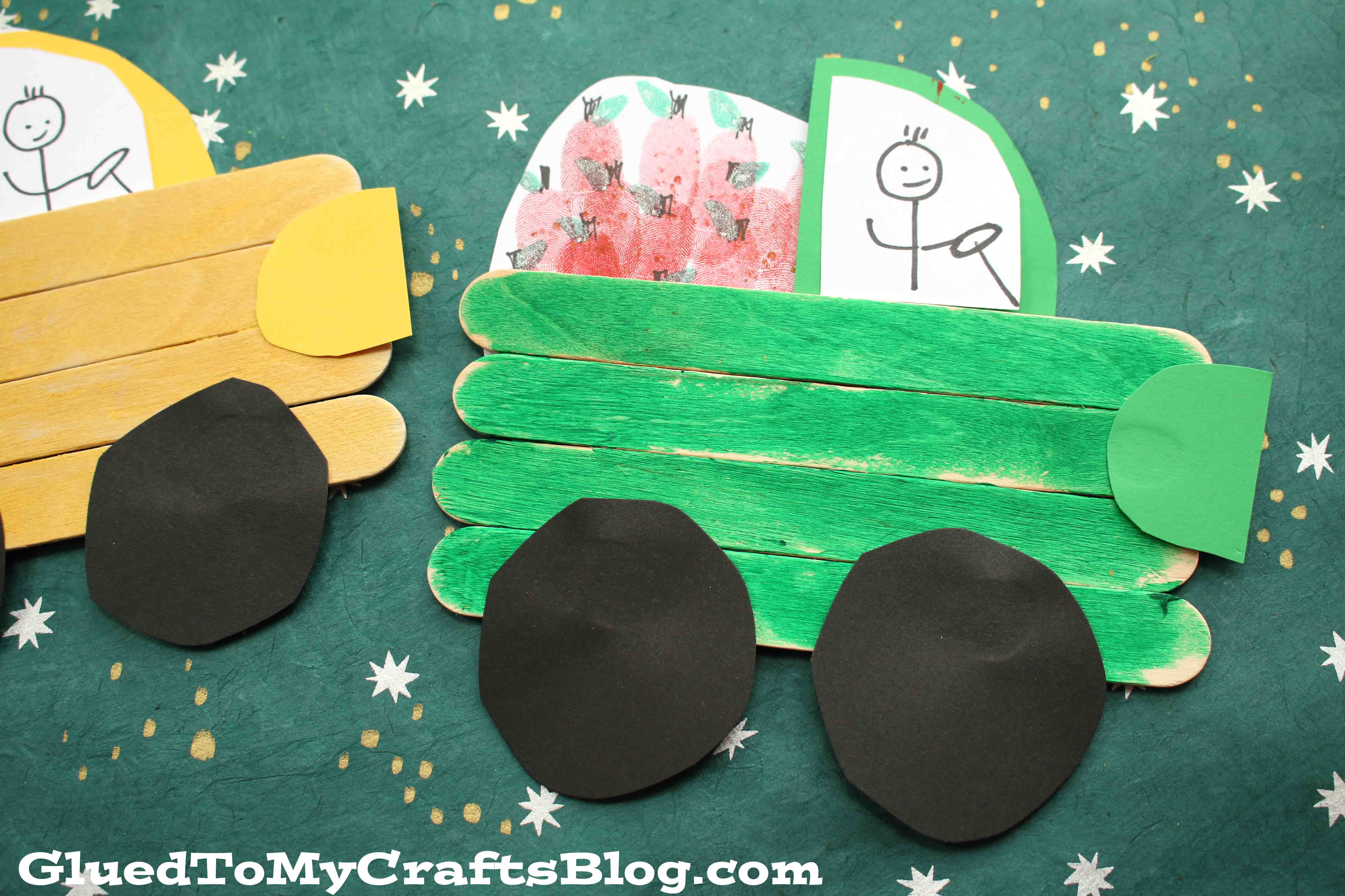 Popsicle Stick Farm Trucks - Kid Craft