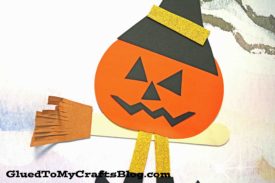 Flying Pumpkin Witch - Kid Craft