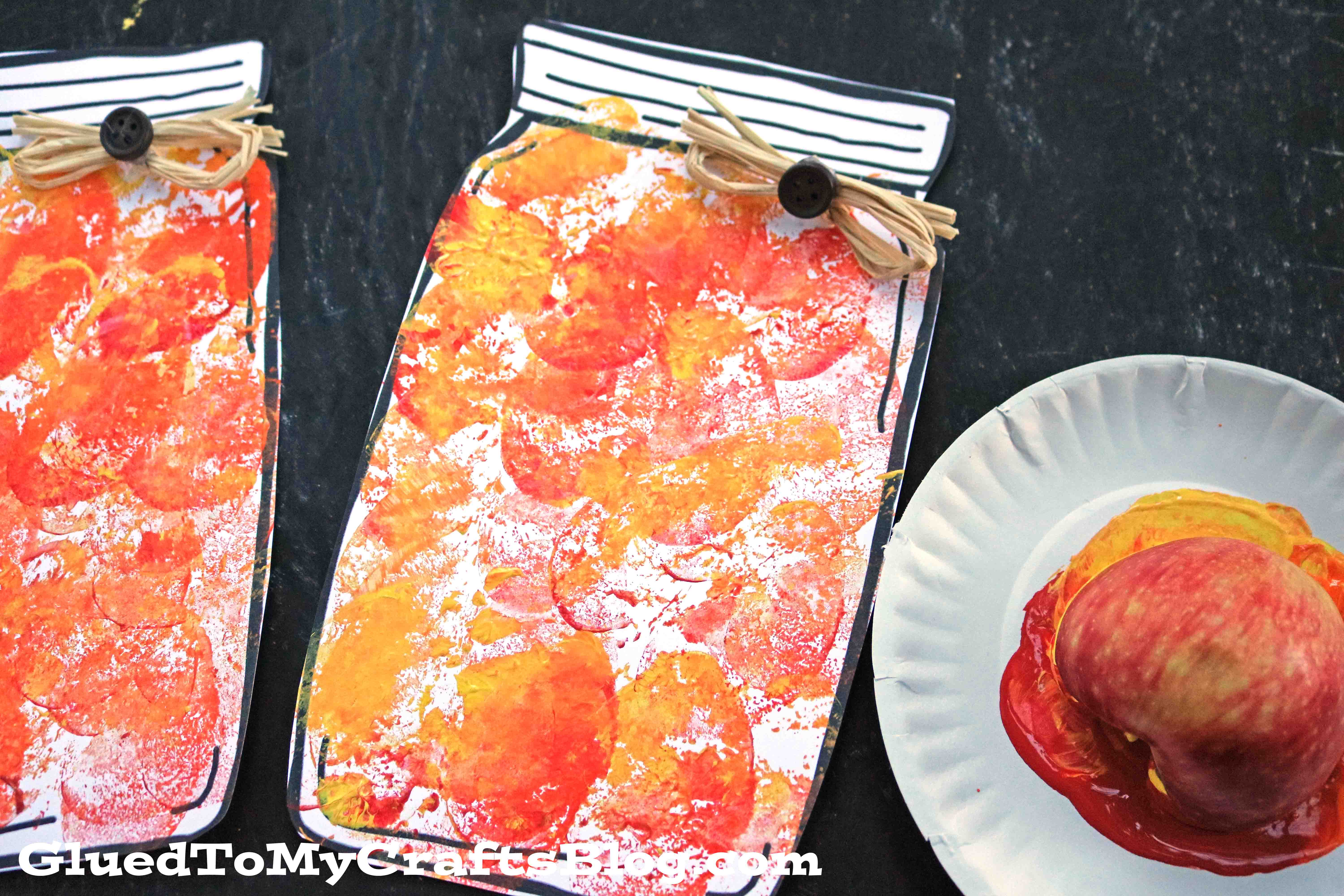 Apple Stamped Mason Jar Jam - Kid Craft