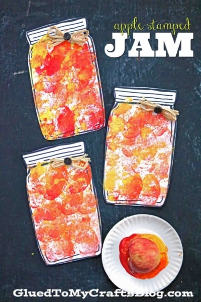 Apple Stamped Mason Jar Jam - Kid Craft