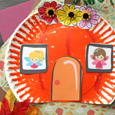 Paper Plate Pumpkin Fairy House Craft