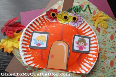 Paper Plate Pumpkin Fairy House Craft
