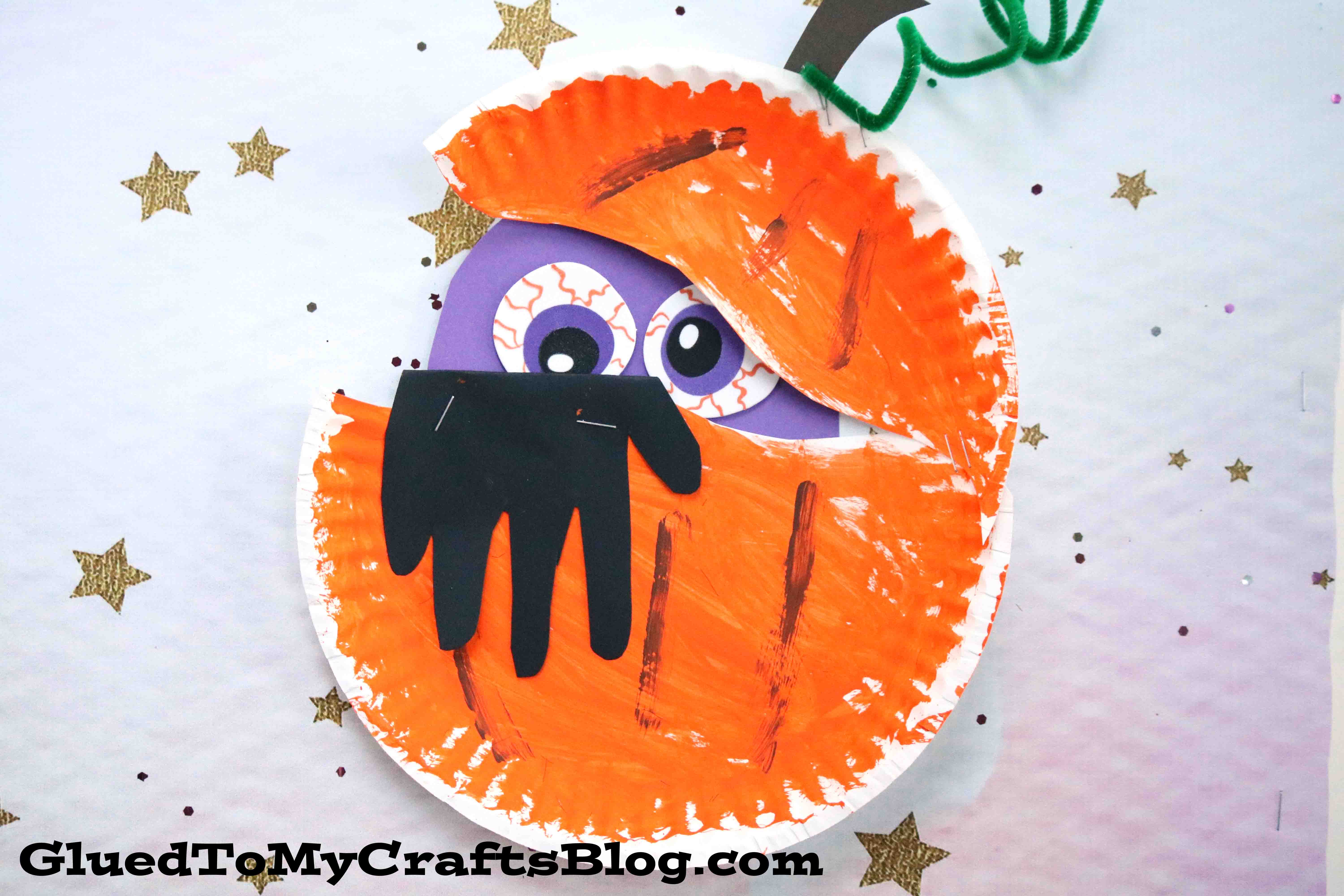 Paper Plate Pumpkin Monster - Kid Craft