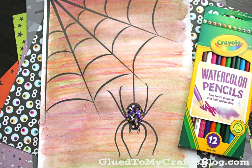 Black Glue & Watercolor Spider Web Craft