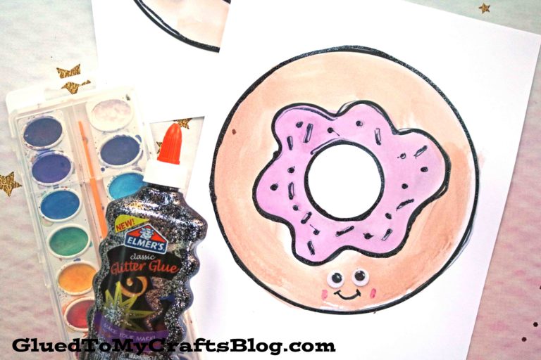 Black Glue & Watercolor Donut Craft for Kids & Adults