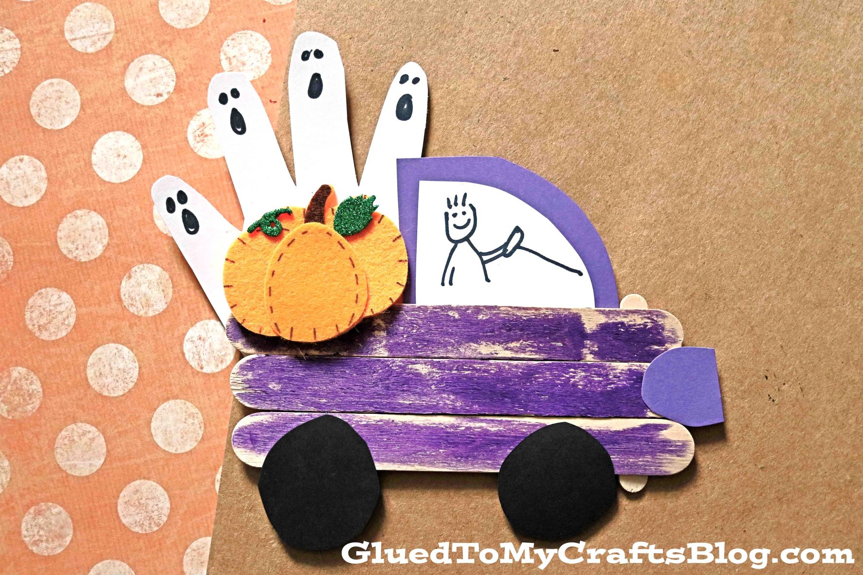 Popsicle Stick Halloween Ghost Truck