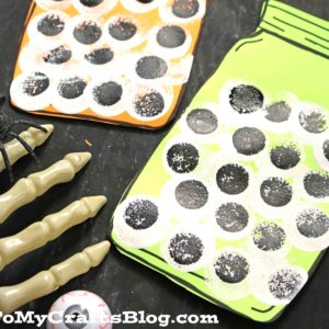 Stamped Eyeball Jar - Halloween Kid Craft