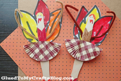 Craft Stick Turkey Ballerina Puppets