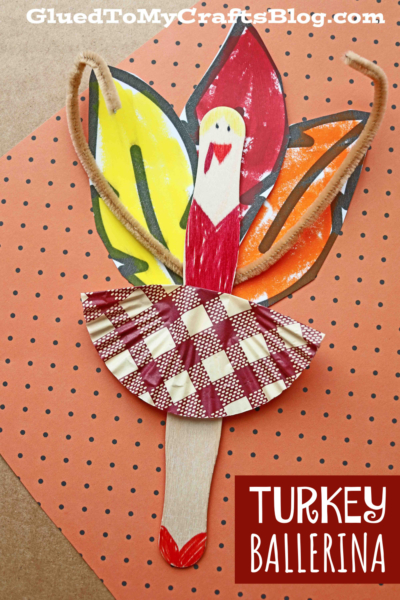 Craft Stick Turkey Ballerina Puppets