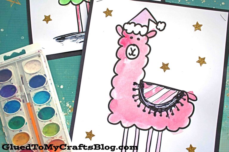 Watercolor Holiday Llama Craft