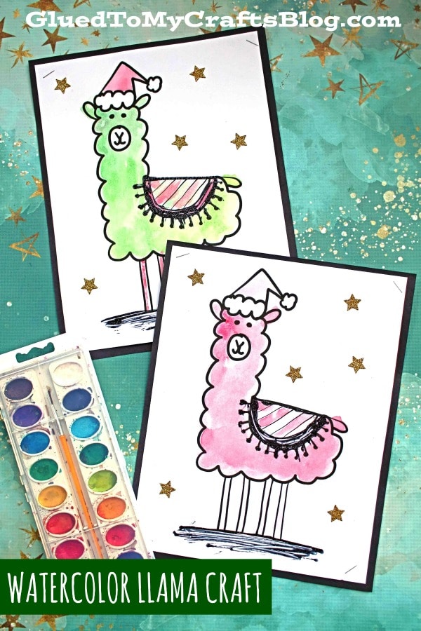 Watercolor Holiday Llama Craft