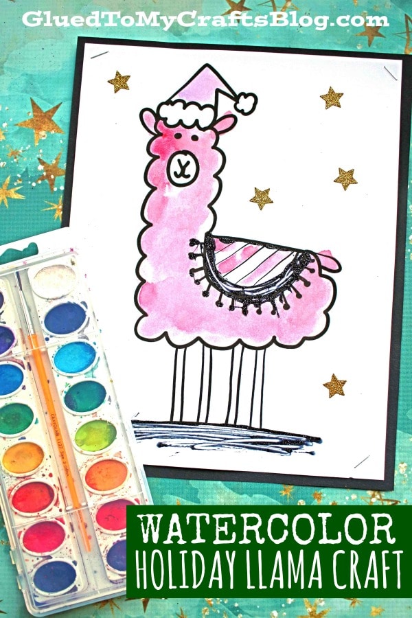 Watercolor Holiday Llama Craft