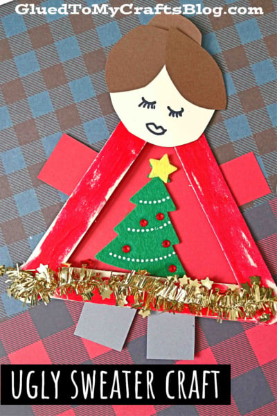Popsicle Stick Ugly Sweater Friends Craft Idea