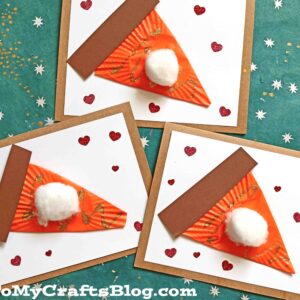 Cupcake Liner Pumpkin Pie Card - Thanksgiving Kid Craft
