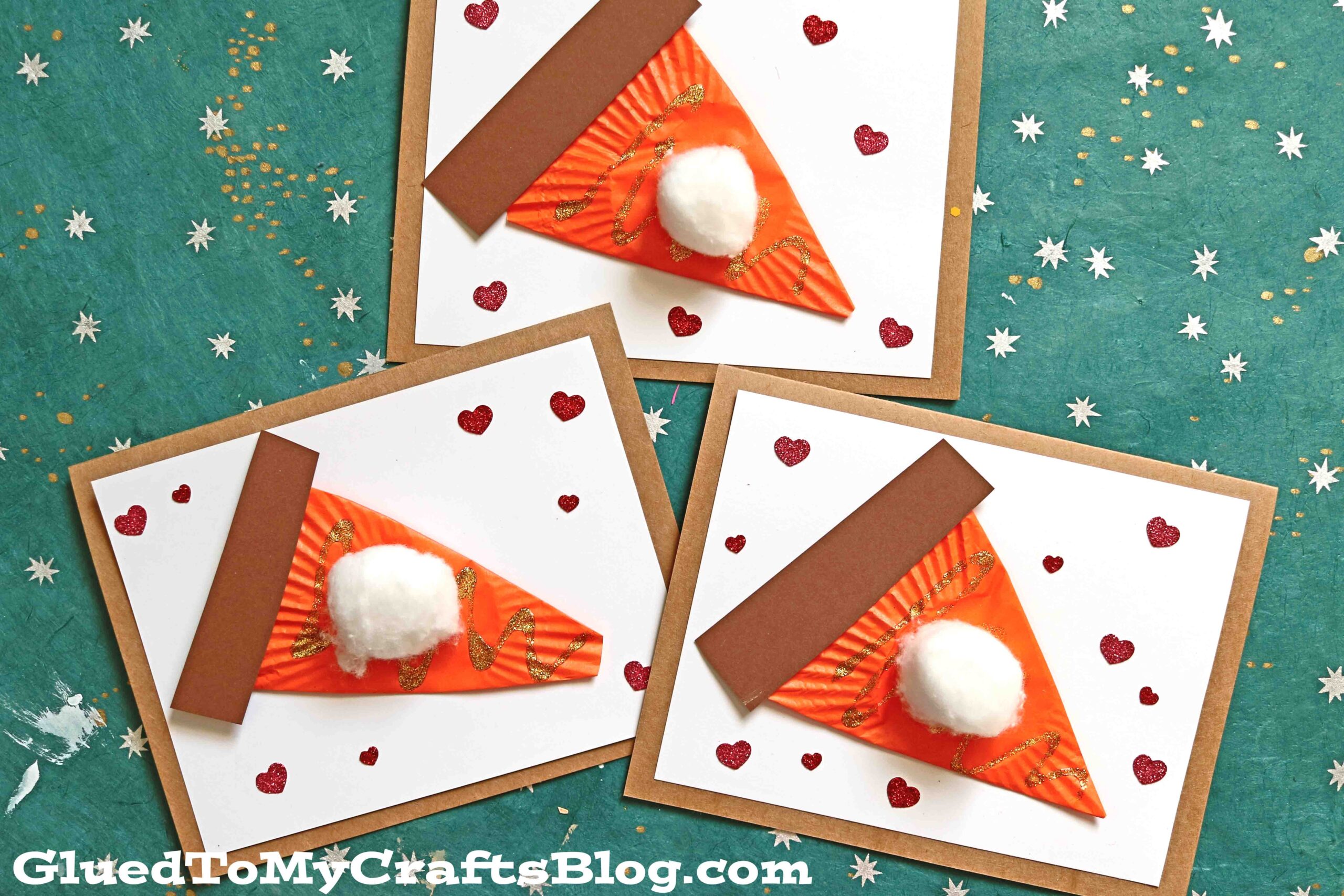 Cupcake Liner Pumpkin Pie Card - Thanksgiving Kid Craft