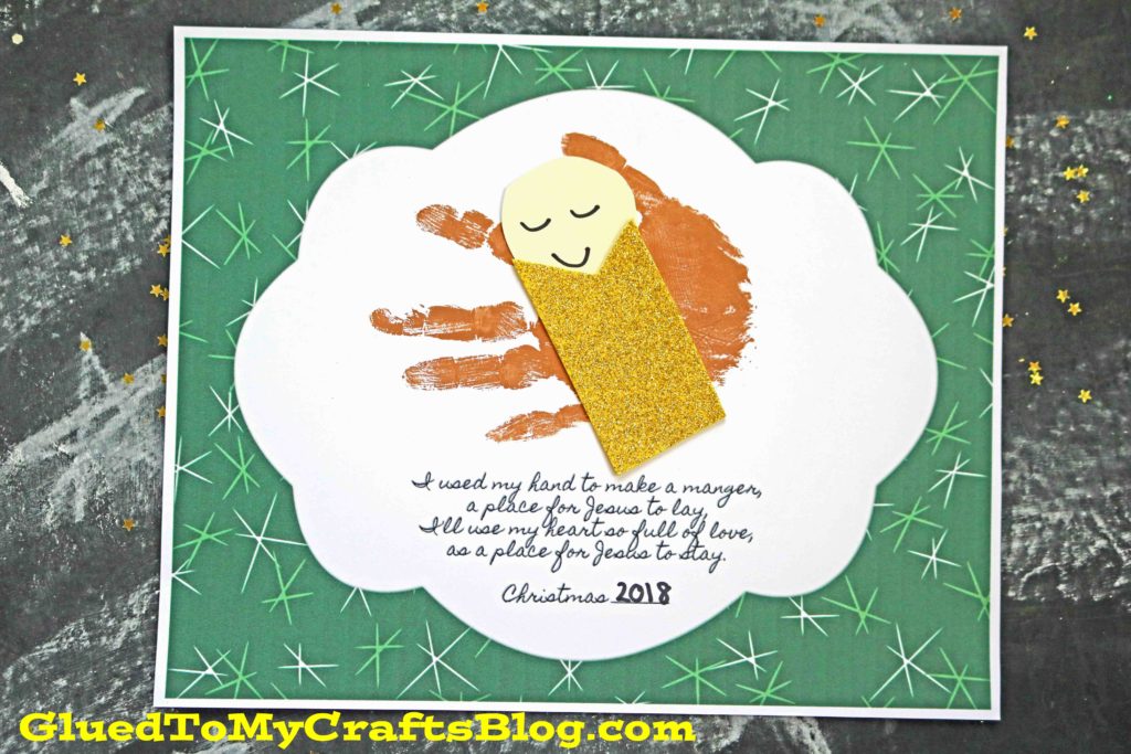 Handprint Baby Jesus In A Manger Keepsake Printable