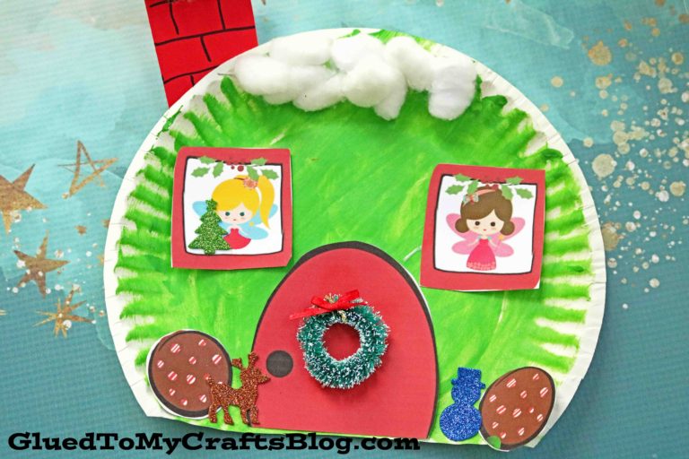 Paper Plate Christmas Fairy House