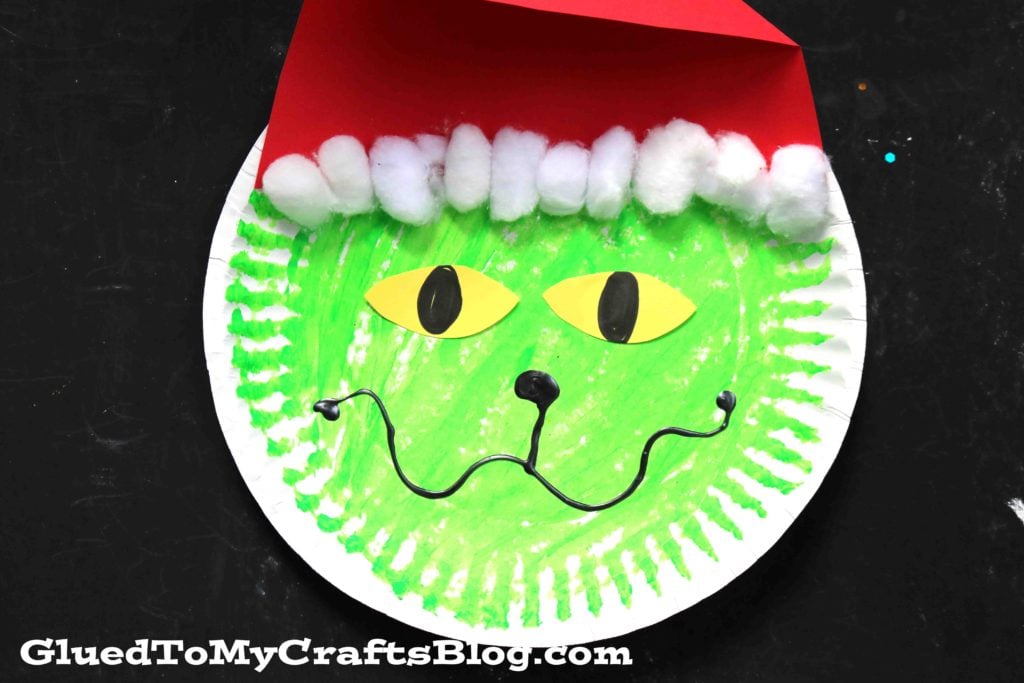 Paper Plate Grinch - Christmas Kid Craft