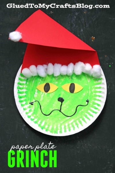 Paper Plate Grinch - Christmas Kid Craft