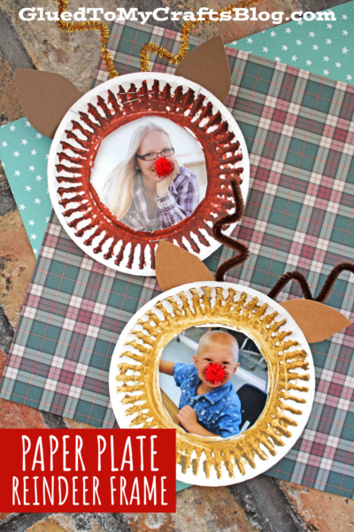 Paper Plate Reindeer Frame - Kid Craft