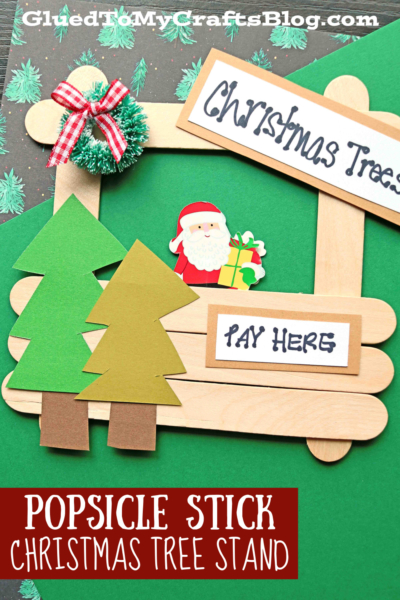 Popsicle Stick Christmas Tree Stand Craft Idea