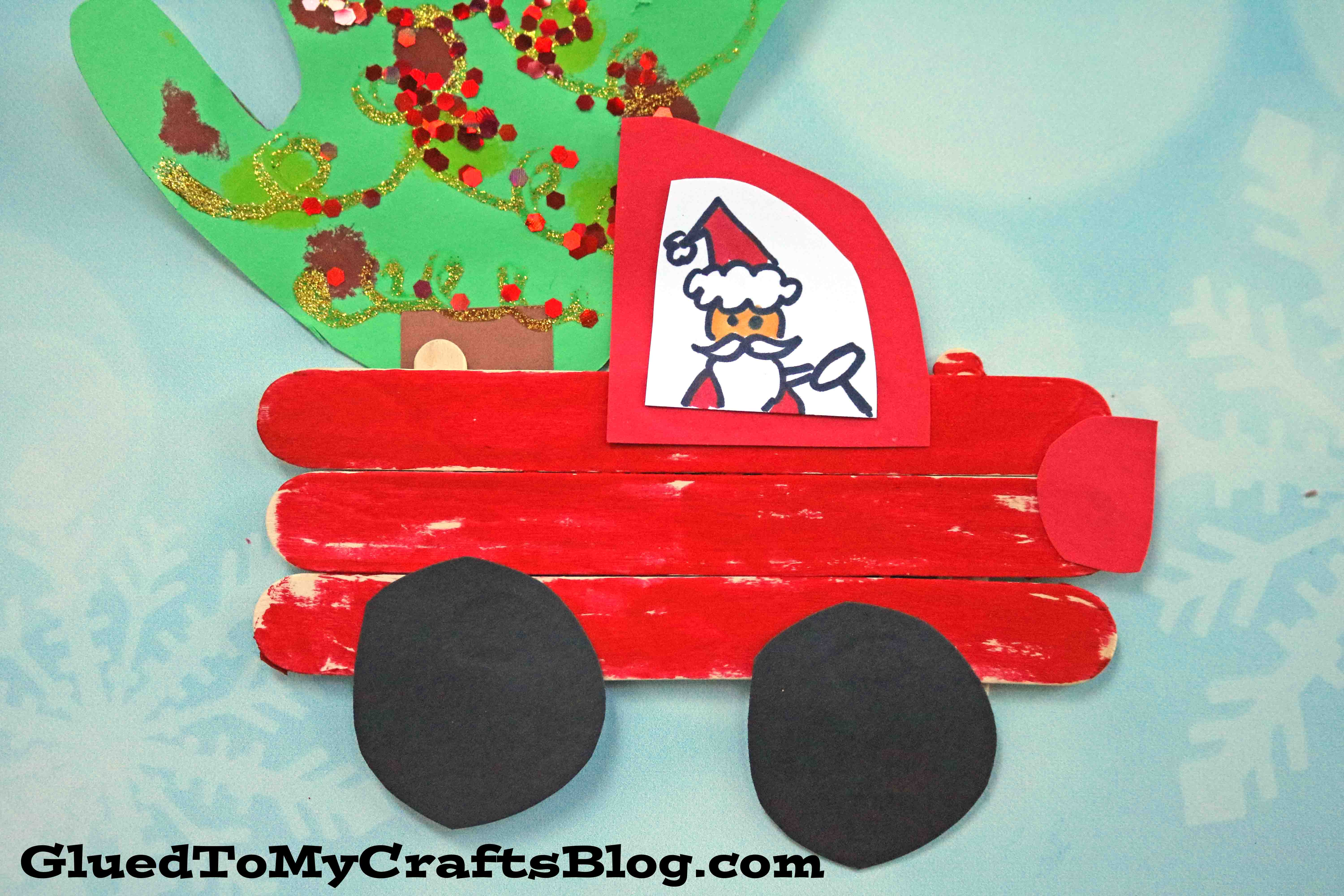 Popsicle Stick Christmas Trucks - Kid Craft