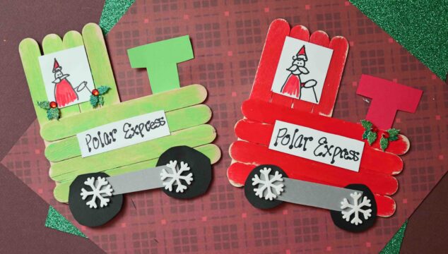 Popsicle Stick Christmas Trains - Kid Craft