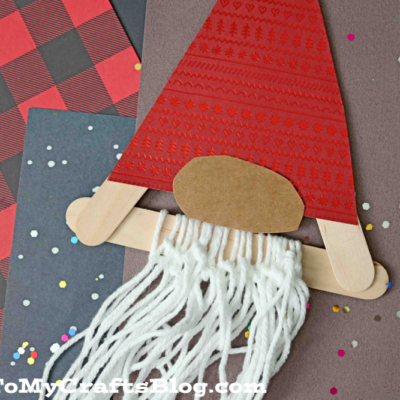 Popsicle Stick Bearded Christmas Gnomes - Kid Craft