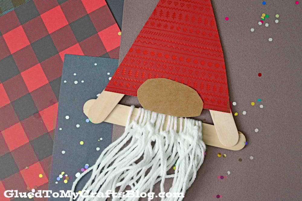 Popsicle Stick Bearded Christmas Gnomes - Kid Craft
