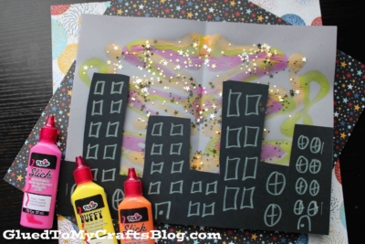 Paint Splat New Year's Eve City Skyline