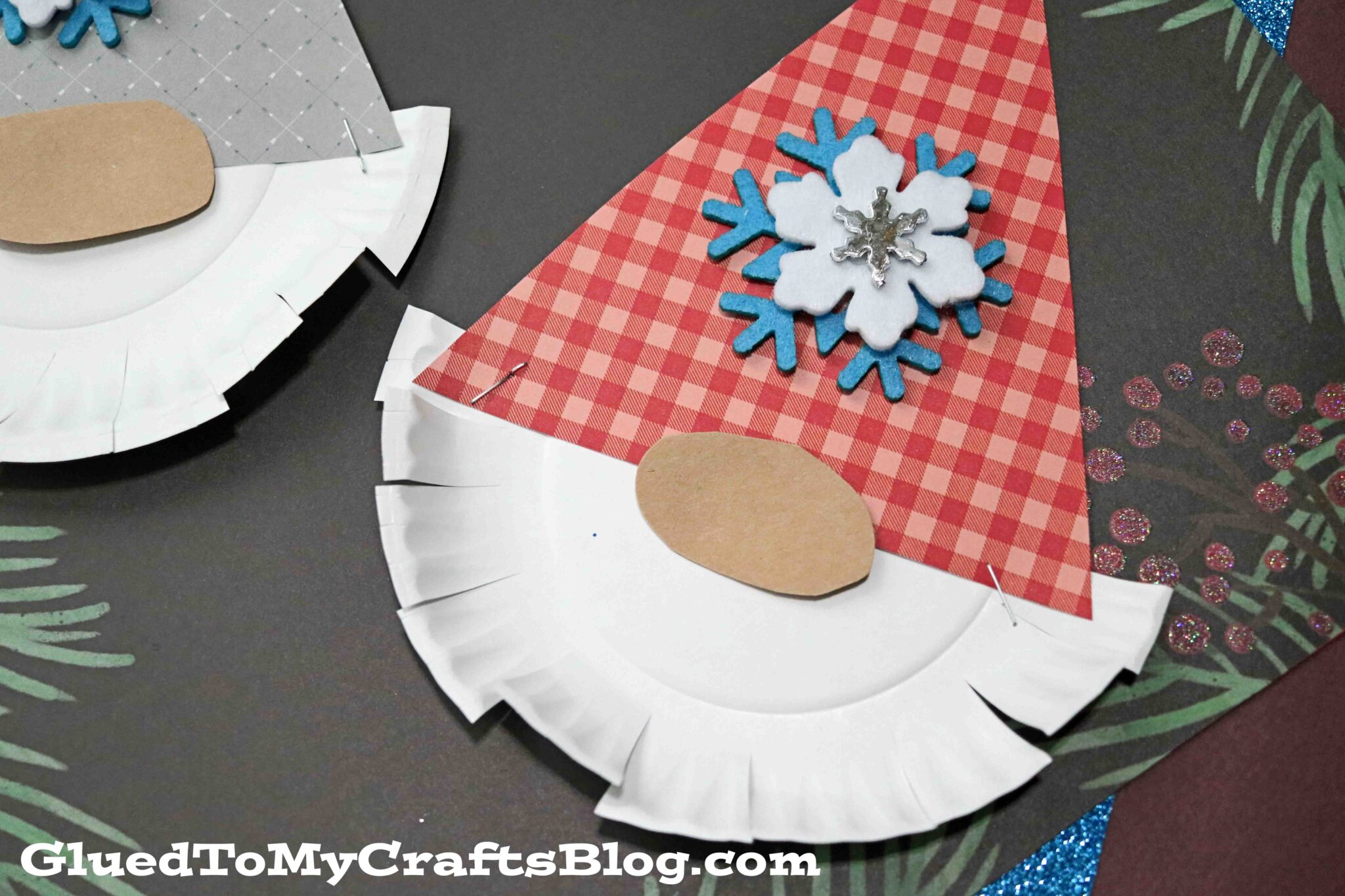 Paper Plate Bearded Christmas Gnome