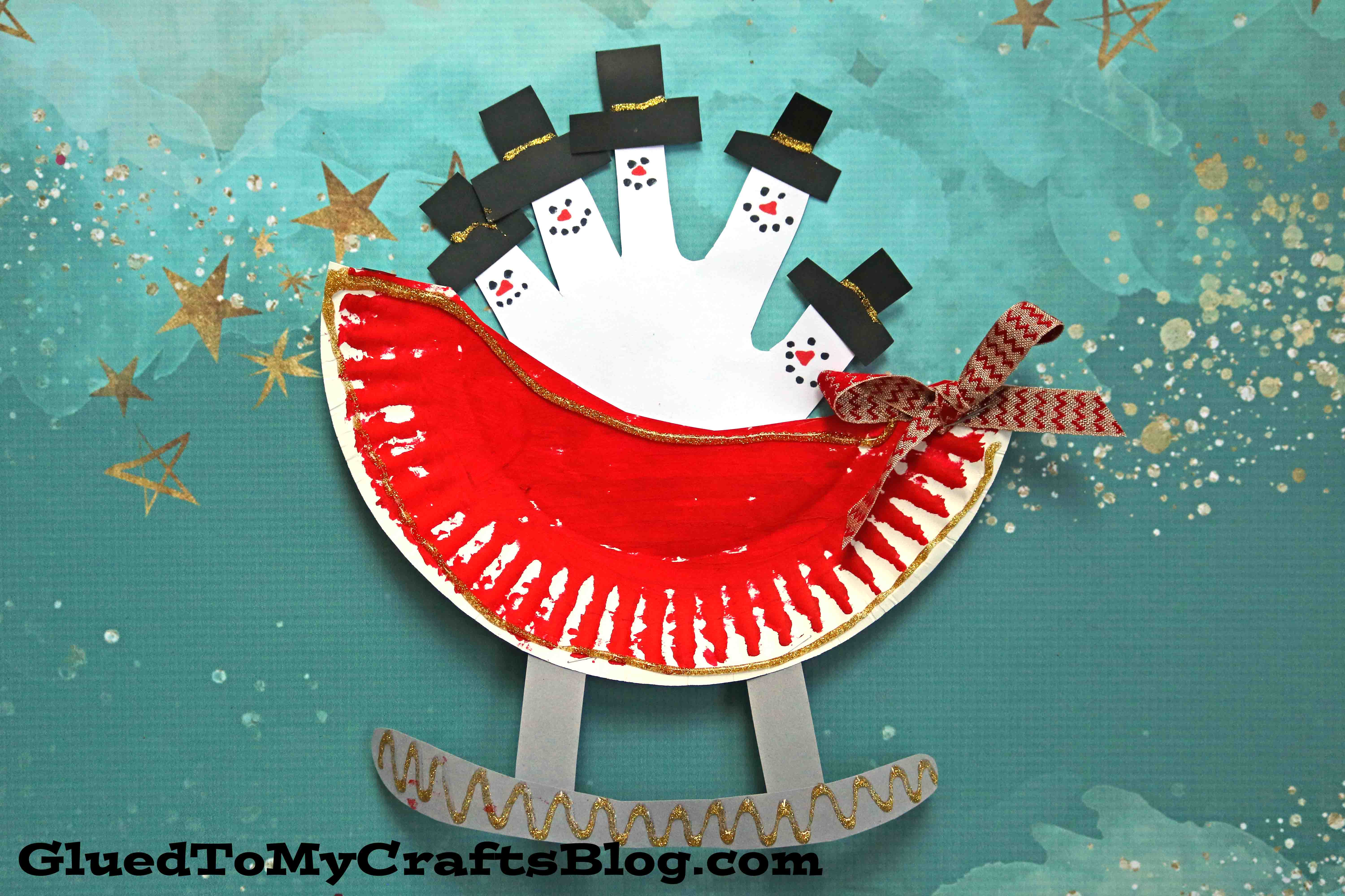 Paper Plate Snowman Sleigh - Kid Craft