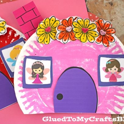 Paper Plate Valentine's Day Fairy House Craft Idea For Kids