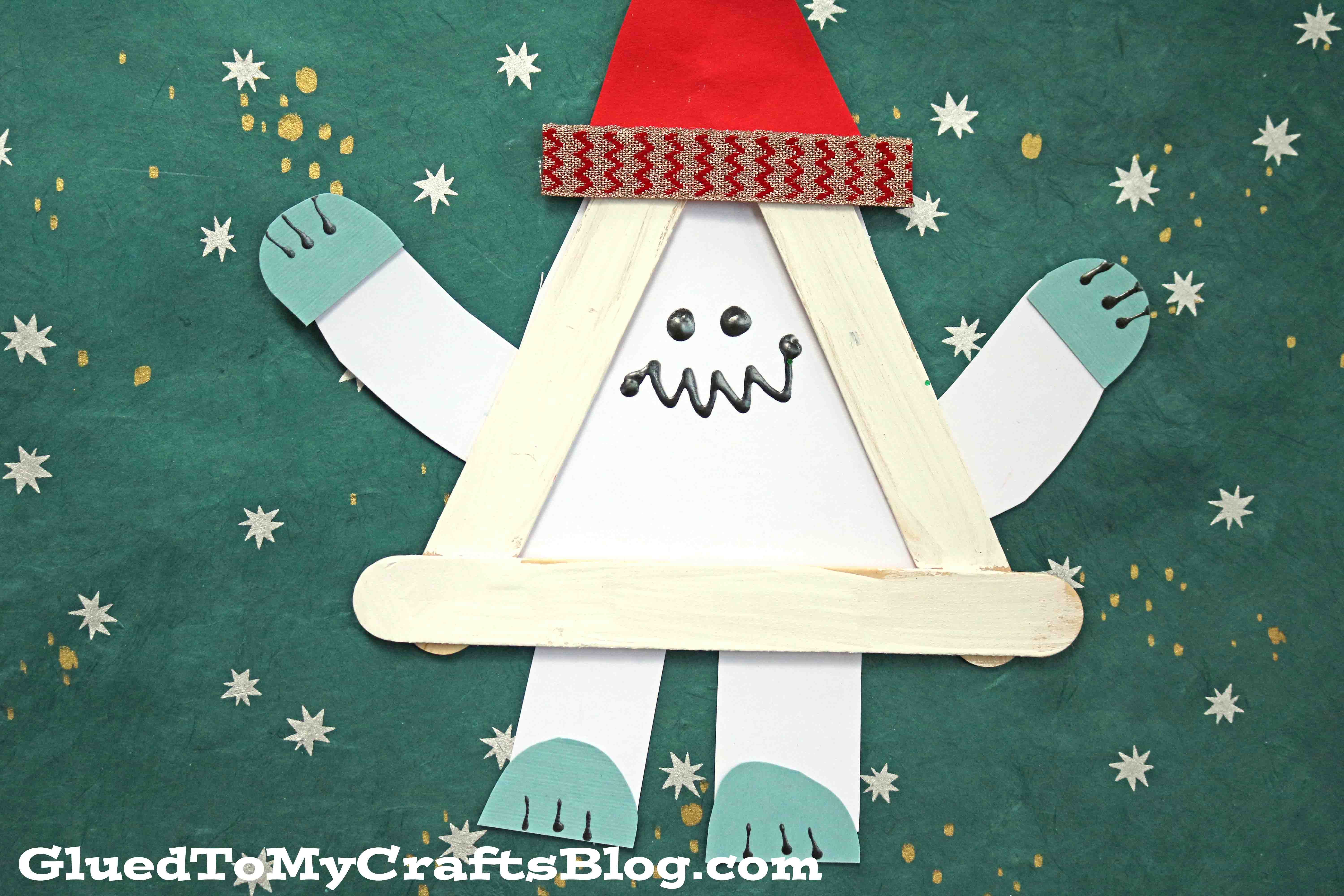 Popsicle Stick Christmas Yeti Friend - Kid Craft
